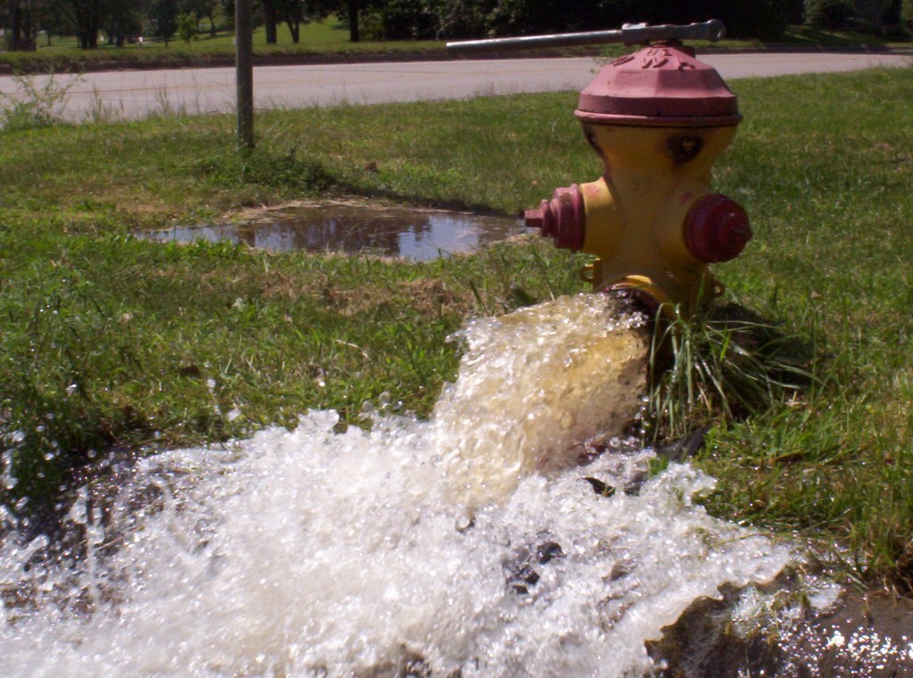 Fire hydrants are used for flushing out city water lines.