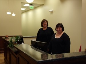 Diane Crookham-Johnson (left) and Minnie Richardson (right) seen in the recently remodeled Crookham-Johnson Law Office, PLLC