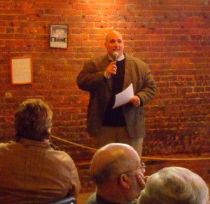 Iowa Senator Tom Rielly talks about issues facing Iowa during a recent Eggs and Issues at Smokey Row