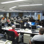 Members of the New Sharon Teen CERT Team practice a scenario at the State Emergency Operations Center (photo submitted)