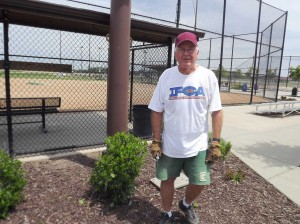 Larry Lewis volunteered helping trim bushes at the Lacey Complex (photo submitted)