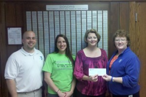 Left to Right: Y staff Ryan Harkema, Meghan Slay, and Dawn Collins with Madonna Bowie, MCCF board member (photo submitted)