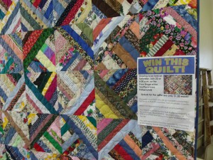 This 'Crazy Quilt' is up for raffle by The Helping Hands Quilt Guild to help the FFA and 4-H, stop by the DAV building to sign up and also to enjoy their air conditioning!