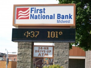 The temp soared over Mahaska County Monday