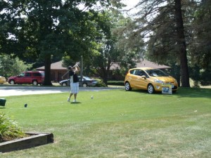During the Oskaloosa Indian Booster Club golf outing, if a golfer got a Hole in One on Hole 1, they would win this Ford Fiesta Hatchback from Carriker Ford in Oskaloosa
