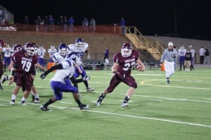 The Indian running game was strong against Keokuk Friday night at the new Community Stadium (photo D.Hubbard)