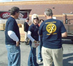 Miranda Johnson (center) chats with other Rotary Members at their annual BBQ