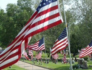 Flags Flying on Memorial Day