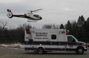 Air Care Helicopter arrives at Mahaska Health Partnership (photo submitted)