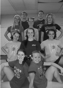 Senior squad members pictuered: Front Row: Taylor Gillespie & Maddi Tyrrel Second Row: Samantha Robertson, Taylor Boyle, & Tessa Laudermilch Third Row: Bailey Baker, Sydney Spry, & Ariel Lawrence Back Row: Ben Baker & Trevor Thompson Not Pictured: JD Anderson & Cody McCarty (photo submitted)