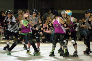 The Oskaloosa Mayhem Girls skated past their opponents, the Dames of Anarchy 277 to 37 Saturday night at the PAC