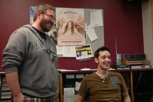 AJ Hodgeman (left) and Nick Ryan (right) were all smiles on Friday as they introduced their single "Twister" live on KBOE