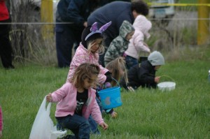 The damp weather didn't stop these egg hunters Saturday