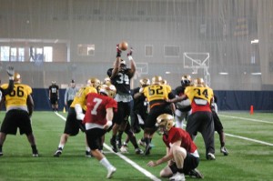 The Iowa Barnstormers were once again at the PAC on Wednesday preparing for their upcoming game Saturday
