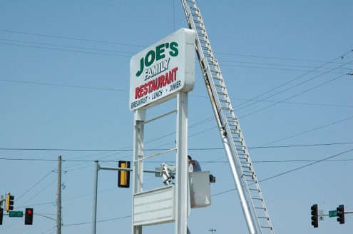 Joe's Family Restaurant is set to open soon on the East side of Oskaloosa in the building last occupied by Hot Stone. (photo by Ginger Allsup)