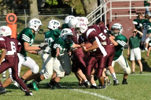 The Oskaloosa 7th Grade football team defeated Pella Tuesday night at Community Stadium