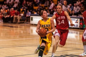 #3 Sara Martin drives for two against Grand View