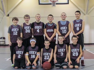 The 6th grade Oskaloosa boys' basketball team won 1st place in Bloomfield on  February 9th, 2013   Back Row:  Lucas Bunnell, Cole Kraber, Drew Marolf, Casey Hill, Joseph  Schipper, Rian Yates Front row: Austin Hafner, Coy Snakenberg, Reese Sarver, Jackson Blythe, Cade  Snakenberg
