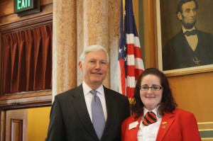 Rep. Guy Vander Linden (R-Oskaloosa) welcomed Erin Edge of Eddyville to the capitol this week. Erin is a Family Career and Community Leaders of America (FCCLA) State Officer. (submitted photo)