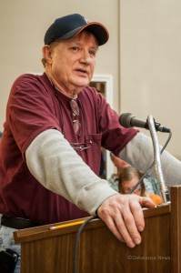 Former Oskaloosa City Council Member Jimmy Carter was one the area residents who spoke in opposition to the regional airport.
