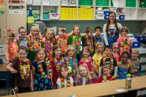 Ms. Megan VandeVoort's 1st Grade Class, or "Little Birds" had been randomly chosen to win one of four, $500 cash prizes for participating in the Live Healthy Iowa Kids.