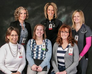 Mahaska Health Partnership’s Top 100 Iowa Nurses, front row, from left: Laura Doscher, Lisa Nelson, ARNP, and Kerri Boender. Back row, from left: Lisa Cox, ARNP, Renee Edgar and Hillary Kutcher.