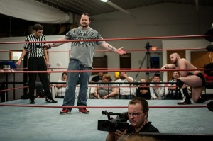 'Evan Jordan' (ring center) during last months CEW show at Bradbury Hall.