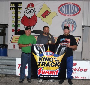 King of the Track - L-R Jerry DeMoss, Rick Livingston Jr., Travis Baumert