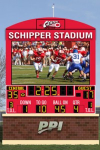 New video scoreboard at Central College’s Ron and Joyce Schipper Stadium