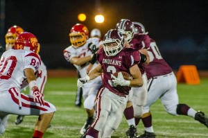 Oskaloosa's Andrew Landgrebe racked up 5 TD's in the first half Friday night.