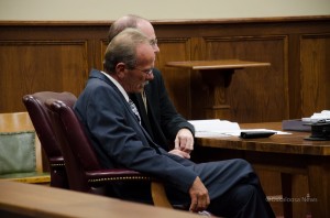 Bruce Spahr reacts as the verdict is read Friday.