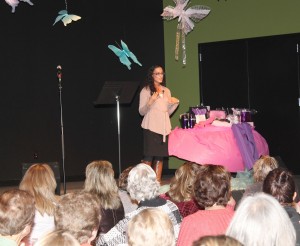 Dr. Bridget Shariat speaks to the crowd of more than 200 people who attended MHP’s sixth annual Women’s Breast Health Night. (submitted photo)