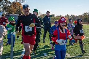 The runners take to the course at Saturday's Freak 5k hosted by the Mahaska County YMCA and Clow. (photo by Ginger Allsup)