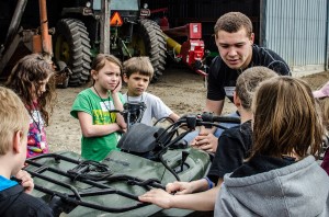  Austin Lanphier was helping to teach ATV safety to group of students from Ms. Stout's class from Oskaloosa.