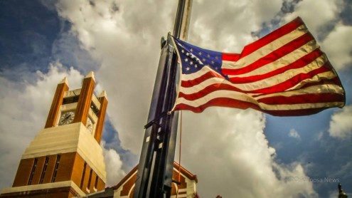 The flag that flew over Ground Zero by Musco is flying once again for the 10th Anniversary of 9/11