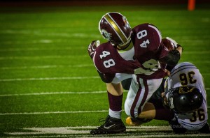 Oskaloosa Sophomore Jason BeeBe suffered a season ending ankle injury against Knoxville Friday night.