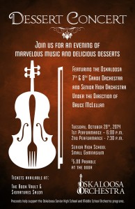 Dessert Concert on Tuesday, October 28th, 2014