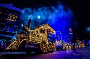 The CLOW Valve Train at Thursdays Lighted Christmas Parade in Oskaloosa. It's one of the most recognizable parts to the yearly tradition. Standing to the right of the train is Karen Hafner, Director of Oskaloosa Main Street, and the driving force in helping to make sure the parade continues to be an Oskaloosa tradition.