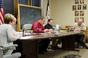 The Mahaska County Board of Supervisors discuss the next step in getting the roof repaired on the Mahaska County Courthouse.