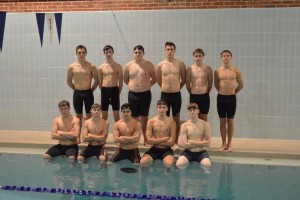 Front row Left to right:  Wyatt Teeter, Kamron VanHulzen, Tiki Anderson, Adam Durech, and Ben Boston Back row Left to right:  Ean Beenken, Jack Miller, John Hammes, Connor Swim, Sam Carmichael, and Colton Berg Not Pictured : Coach Laura Brummell and Managers Andie Reif and Marina Llanas Rojas.