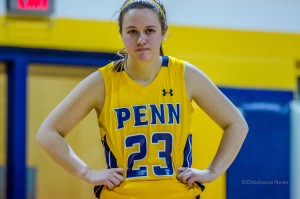 Katie Golomski scored six points to become the 20th player in school history with 1,000 points (currently with 1,005).