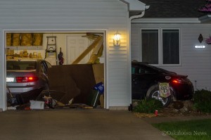 This car struck the home at 1714 South 2nd Street in Oskaloosa on Sunday night.