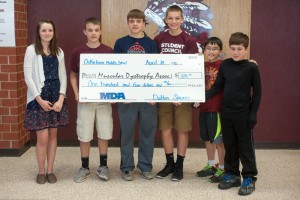 OMS Student Council members helped to raise $104 for MDA