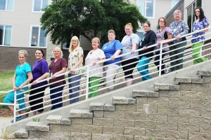 Some of MHP’s CNAs gather for a photo in recognition of Nursing Assistants Week, June 11-18. Standing, from left: Ashlee Taylor, Khearston Sherman, Connie Cochran, Tonya VanDusseldorp, Kim Davis, Kim Hol, Maleah Hill, Darcy Keasling, Vanessa Pierson, Jayne Rozenboom and Alyssa Donohue.