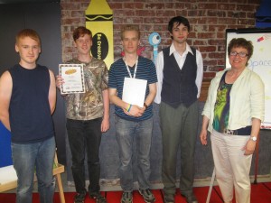 The Oskaloosa Public Library Teen Advisory Board winning the Collaborative Summer Library Program Teen Video Challenge for the State of Iowa.