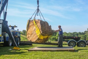 Bill & Rays placed the nearly 12 ton rock this past Tuesday. The rock was donated by Ben Shinn Trucking. (submitted photo)