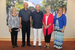 Five Mahaska Health Partnership volunteers and Volunteer Coordinator Kim Langfitt received 2015 Governor’s Volunteer Awards during a special recognition ceremony on July 10 at Indian Hills Community College. Award recipients pictured, from left: Volunteers Linda Oetjen, Marion Vos and Roger Johannes; SHIIP Counselor Shirley Vore and MHP Volunteer Coordinator Kim Langfitt. Not pictured is Volunteer Vicki Koger, who was recognized but unable to attend the ceremony.