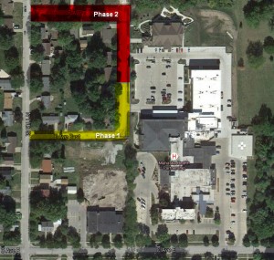 The following map was taken off Google Earth, which doesn’t show more recent updates to the MHP campus. 