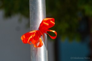 These blaze orange ribbons and balloons could be found all around New Sharon. It was one of the boys favorite colors, and became a symbol of hope for many.