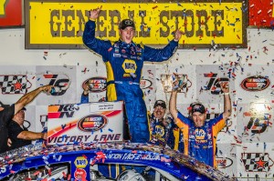 Brandon McReynolds raced to his second consecutive win at Iowa Speedway Friday night in the NASCAR K&N Pro Series #ThanksKenny 150.